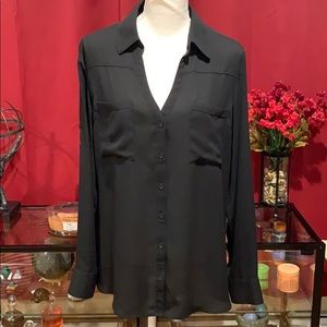 Express Black Portofino Button Down Shirt Sz Large